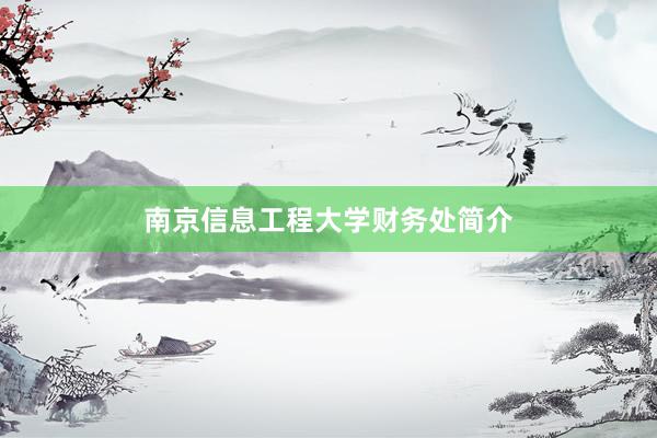 南京信息工程大学财务处简介
